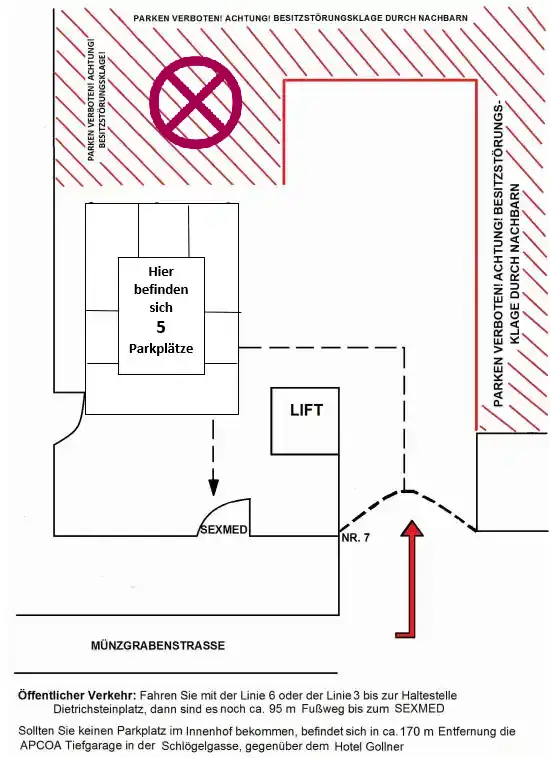 Parkmöglichkeiten für Kontakt und Anfahrt